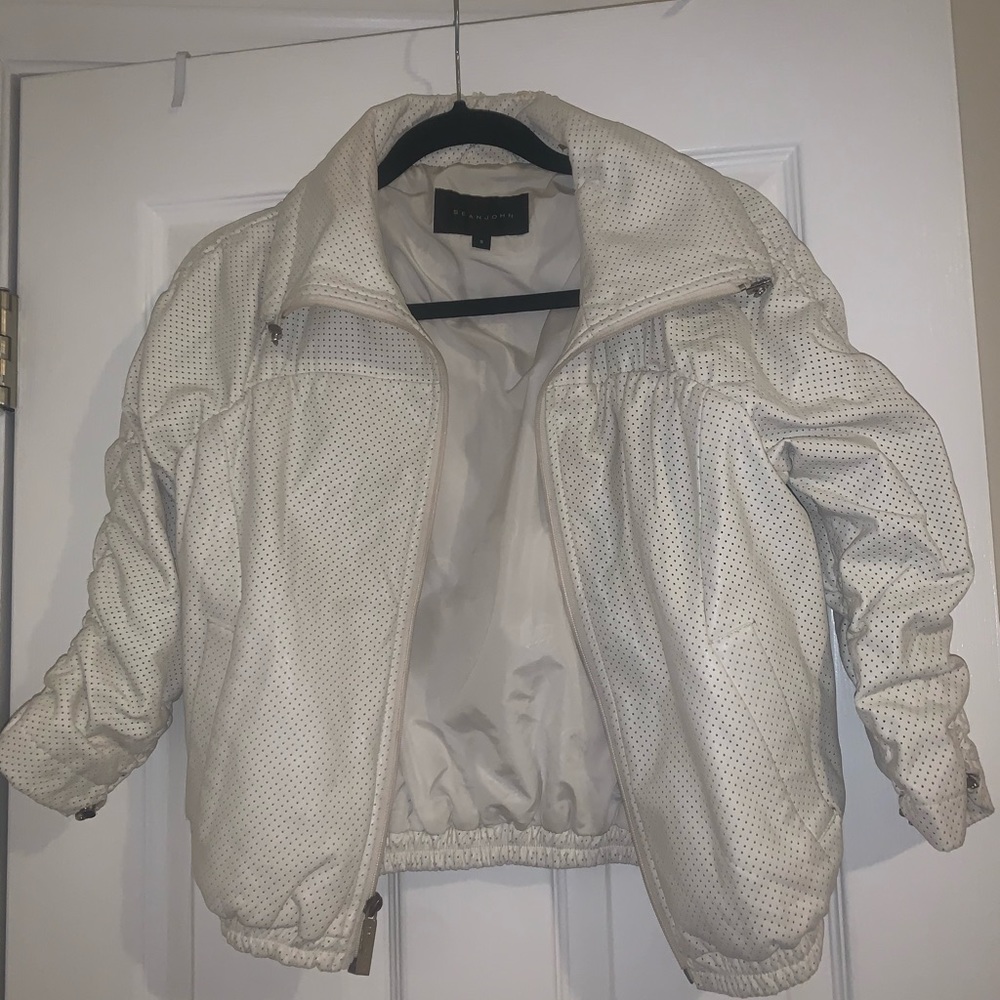 White leather Sean John jacket